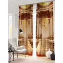 Комплект штор на ленте At Home Пиллаир 150x260 см блэкаут цвет бежевый/красный AA900734