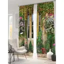 Комплект штор на ленте At Home Прованский домик 150x260 см блэкаут цвет бежевый/розовый/фиолетовый AA900861