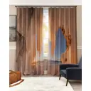 Комплект штор на ленте At Home Мортина 150x260 см блэкаут цвет белый/синий/коричневый/голубой AA900882