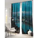Штора на ленте At Home Стисит 150x260 см блэкаут цвет голубой/черный AA900929