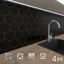 Стеновая панель глянцевая Фартукофф Черный гексагон 400x60x0.1 см ПВХ цвет разноцветный