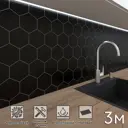 Стеновая панель матовая Фартукофф Черный гексагон 300x60x0.1 см ПВХ цвет разноцветный