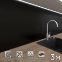 Стеновая панель матовая Фартукофф Черный глянец 300x60x0.1 см ПВХ цвет разноцветный