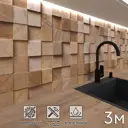Стеновая панель Фартукофф Деревянный куб 300x60x0.15 см ПВХ цвет коричневый