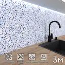 Стеновая панель глянцевая Фартукофф Камни синие 300x60x0.15 см ПВХ цвет разноцветный