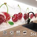 Стеновая панель матовая Фартукофф Ледяная вишня 300x60x0.15 см ПВХ цвет разноцветный