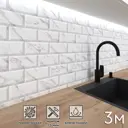 Стеновая панель Фартукофф Мраморная плитка 300x60x0.15 см ПВХ цвет серо-белый