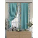 Комплект штор At home Базовая коллекция AT925513 на шторной ленте 180x150 см цвет синий
