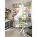 Комплект штор At home Базовая коллекция AT920094 на шторной ленте 180x150 см цвет зеленый