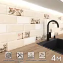 Стеновая панель глянцевая Фартукофф Париж 400x60x0.15 см ПВХ цвет разноцветный