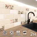 Стеновая панель матовая Фартукофф Париж 200x60x0.15 см ПВХ цвет разноцветный