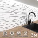Стеновая панель глянцевая Фартукофф Плитка металлизированная 300x60x0.15 см ПВХ цвет разноцветный