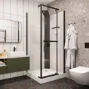 Душевая кабина Ceruttispa MiMi 90B 90x90см поддон профиль черный стекла прозрачные