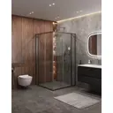 Душевой уголок Cezares MOLVENO MOLVENO-A-22-90+20-C-GM-IV квадрат 110x110см никелированный профиль эффект стекла прозрачный