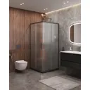 Душевой уголок Cezares MOLVENO MOLVENO-A-2-90-P-GM квадрат 90x90см никелированный профиль эффект стекла матовый