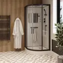Душевая кабина Ceruttispa Viva 91B 90x90x215 см низкий поддон профиль черный стекло прозрачное