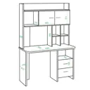 Стол Мэрдэс СКЛ-Прям120Р+НКЛХ-120 КШ-Ч 120x178x60 см лдсп цвет карамель, ясень шимо темный