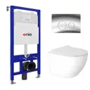 Комплект 3 в 1 инсталляция Enio Tecnico 52 унитаз подвесной Enio Indigo EN2870533 с кнопкой хром Rotondo