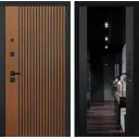 Входная дверь Labirintdoors Шторм 205x96см правый цвет черный кварц/дуб кантри темный с зеркалом
