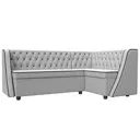 Диван кухонный Лига диванов Лофт 197x85x136 см экокожа цвет белый 104602