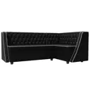 Диван кухонный Лига диванов Лофт 197x85x136 см экокожа цвет черный 104604