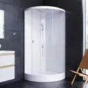 Душевая кабина Am.pm X-Joy W88C-301-090WT64 90x90 1/4 круга стекло прозрачное, профиль белый