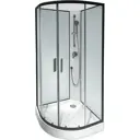 Душевая кабина Am.pm Jump W72C-001-090GT 90x90x216 1/4 круга стекло прозрачное, профиль графитовый