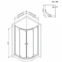 Душевой поддон Am.pm Twin Slide X-Joy W88T-205-090W 90x90 1/4 круга низкий цвет белый