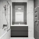 Зеркало с подсветкой в ванную One Mirror сенсорное в алюминиевой раме 120x60 см цвет черный