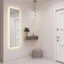 Зеркало с подсветкой настенное One Mirror в алюминиевой раме 160x40см цвет серебро