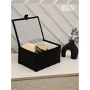 Корзина для хранения с крышкой Natural house 23x14x29 см бамбук цвет черный