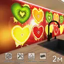 Стеновая панель матовая Фартукофф ФФ - 100 200x60x0.15 см ПВХ цвет зеленый/красный/желтый
