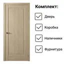 Комплект межкомнатной двери Двери регионов Нова 1 Проходная глухая 200x80см ПВХ цвет дуб натуральный с коробом и наличниками Vantage 34 SG