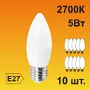 Набор ламп светодиодных Ecola light E27 5 Вт свеча 400 Лм теплый свет 10 шт