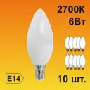 Набор ламп светодиодных Ecola light E14 6 Вт свеча 480 Лм теплый свет 10 шт