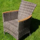 Садовое кресло Royal Family AMELIA ротанг 60x59x87 см серый