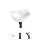 Раковина накладная подвесная Lavinia Boho Bathroom Sink 46x41 20216670R с донным клапаном и сифоном цвет матовый черный