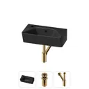 Раковина накладная подвесная Lavinia Boho Bathroom Sink 40x22 20216462R с донным клапаном и сифоном цвет золото