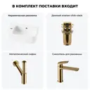 Раковина накладная подвесная Lavinia Boho Bathroom Sink 45x27 20216479R с донным клапаном, сифоном и смесителем цвет золото