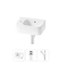 Раковина накладная подвесная Lavinia Boho Bathroom Sink 37x25 20216532R с донным клапаном и сифоном цвет матовый белый