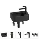 Раковина накладная подвесная Lavinia Boho Bathroom Sink 37x25 20216579R с донным клапаном, сифоном, смесителем и вентилями цвет матовый черный
