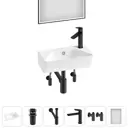 Раковина Lavinia boho bathroom sink 20219794R 40см цвет раковина 6 в 1: донный клапан, сифон, смеситель, вентили, зеркало