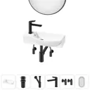 Раковина накладная подвесная Lavinia Boho Bathroom Sink 50x24 20219654R в комплекте для ванной комнаты цвет матовый черный