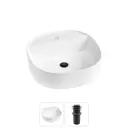 Раковина накладная для ванной Lavinia Boho Bathroom Sink 44x44 20215176R с клапаном цвет матовый черный