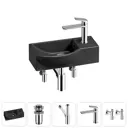 Раковина накладная подвесная Lavinia Boho Bathroom Sink 40x23 20216074R с донным клапаном, сифоном, смесителем и вентилями цвет хром