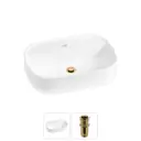 Раковина накладная для ванной Lavinia Boho Bathroom Sink 55x40 20215494R с донным клапаном цвет золото