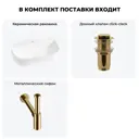 Раковина накладная для ванной Lavinia Boho Bathroom Sink 55x40 20215498R с донным клапаном и сифоном цвет золото