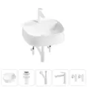 Раковина накладная для ванной Lavinia Boho Bathroom Sink 42x42 20215491R с донным клапаном, сифоном, смесителем и вентилями цвет матовый белый