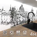 Стеновая панель Фартукофф ФФ - 115 400x60x0.15 см ПВХ цвет белый/черный