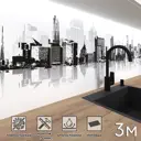 Стеновая панель матовая Фартукофф ФФ - 117 300x60x0.15 см ПВХ цвет белый/черный